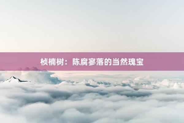 桢楠树：陈腐寥落的当然瑰宝